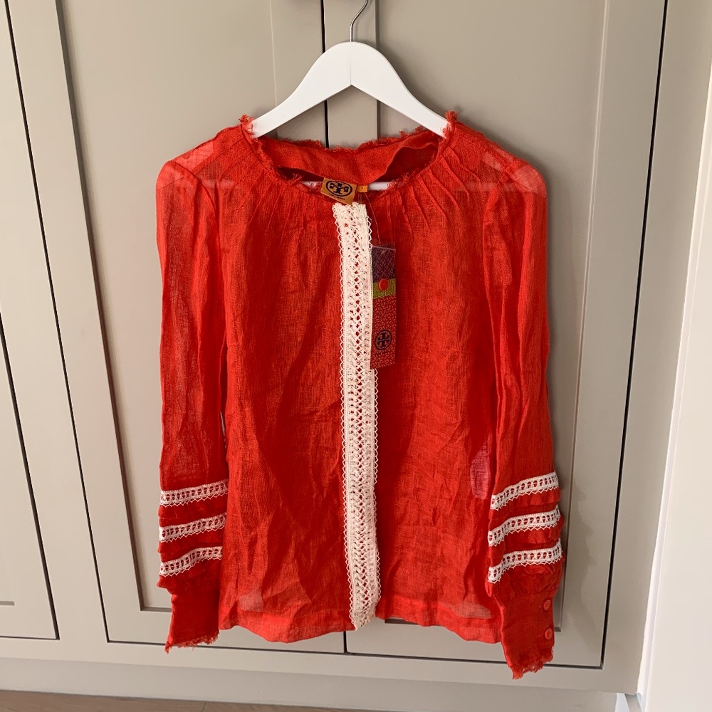 Tory Burch NWT linen top, Size S